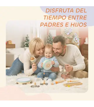 Instrumentos Musicales Infantil 10 Piezas Juguetes Musicales de Madera Montessori Set de de Percusión