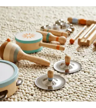 Instrumentos Musicales Infantil 10 Piezas Juguetes Musicales de Madera Montessori Set de de Percusión