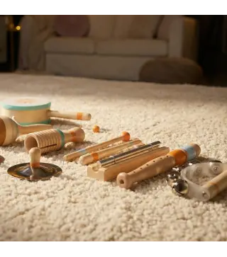 Instrumentos Musicales Infantil 10 Piezas Juguetes Musicales de Madera Montessori Set de de Percusión