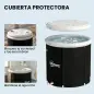 Bañera de Hielo 280L Bañera Hinchable Portátil para Recuperación de Atletas con Cubierta y Bomba Ø78x71 cm