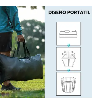 Bañera de Hielo 280L Bañera Hinchable Portátil para Recuperación de Atletas con Cubierta y Bomba Ø78x71 cm