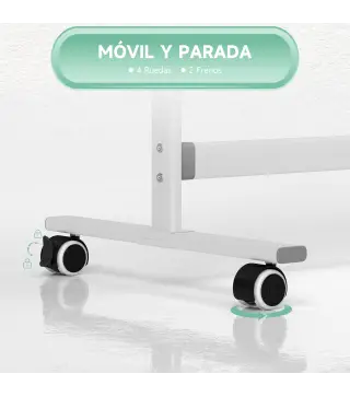 Pizarra Blanca Móvil de Doble Cara Magnética 120x90 cm con Soporte y Tablero Inclinado en 3 Niveles 127x50x165 cm Blanco