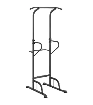 Barra de Dominadas Altura Regulable Estación de Fondos Resistente para Gimnasio en Casa Entrenamiento de Fuerza Blanco