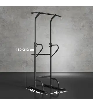 Barra de Dominadas Altura Regulable Estación de Fondos Resistente para Gimnasio en Casa Entrenamiento de Fuerza Blanco