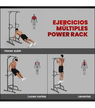 Barra de Dominadas Altura Regulable Estación de Fondos Resistente para Gimnasio en Casa Entrenamiento de Fuerza Blanco