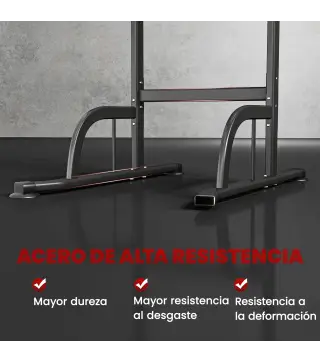 Barra de Dominadas Altura Regulable Estación de Fondos Resistente para Gimnasio en Casa Entrenamiento de Fuerza Blanco