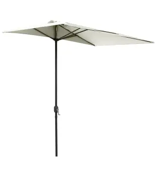 Sombrilla Rectangular 230x130x245 cm Parasol para Pared Media Sombrilla con Manivela Protección UV 30+ Impermeable Tela Poliéste