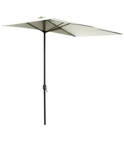 Sombrilla Rectangular 230x130x245 cm Parasol para Pared Media Sombrilla con Manivela Protección UV 30+ Impermeable Tela Poliéste
