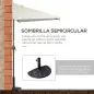 Sombrilla Rectangular 230x130x245 cm Parasol para Pared Media Sombrilla con Manivela Protección UV 30+ Impermeable Tela Poliéste