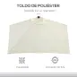 Sombrilla Rectangular 230x130x245 cm Parasol para Pared Media Sombrilla con Manivela Protección UV 30+ Impermeable Tela Poliéste