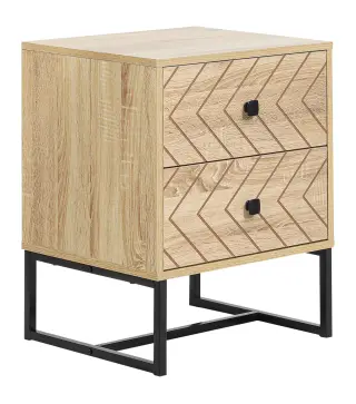 Mesita de Noche con 2 Cajones Cajonera de Madera para Dormitorio Armario Almacenamiento 48x39,5x60 cm