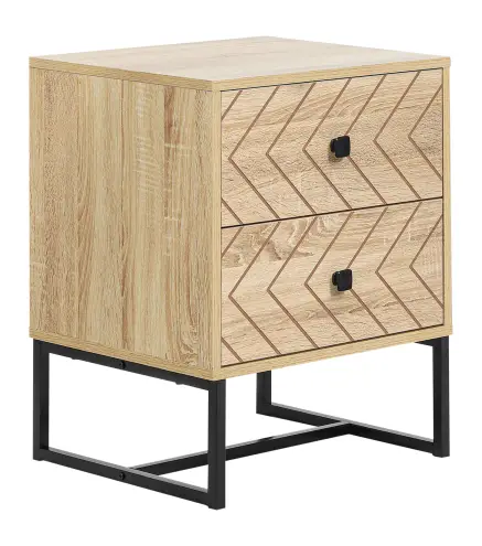 Mesita de Noche con 2 Cajones Cajonera de Madera para Dormitorio Armario Almacenamiento 48x39,5x60 cm