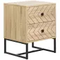 Mesita de Noche con 2 Cajones Cajonera de Madera para Dormitorio Armario Almacenamiento 48x39,5x60 cm