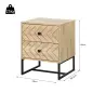 Mesita de Noche con 2 Cajones Cajonera de Madera para Dormitorio Armario Almacenamiento 48x39,5x60 cm