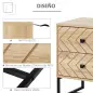 Mesita de Noche con 2 Cajones Cajonera de Madera para Dormitorio Armario Almacenamiento 48x39,5x60 cm