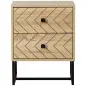 Mesita de Noche con 2 Cajones Cajonera de Madera para Dormitorio Armario Almacenamiento 48x39,5x60 cm