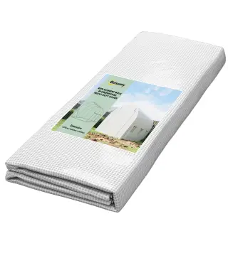 Lona de Repuesto para Invernadero Túnel 6 m², lona PE Anti-UV impermeable 6 ventanas + Puerta Enrollable con cremallera Blanco