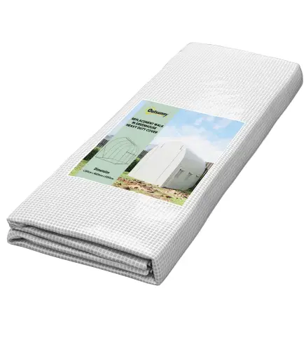 Lona de Repuesto para Invernadero Túnel 6 m², lona PE Anti-UV impermeable 6 ventanas + Puerta Enrollable con cremallera Blanco