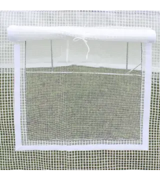 Lona de Repuesto para Invernadero Túnel 6 m², lona PE Anti-UV impermeable 6 ventanas + Puerta Enrollable con cremallera Blanco