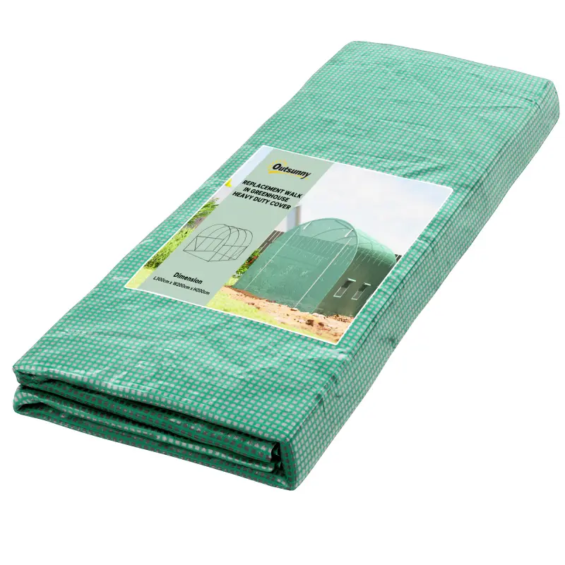 Plásticos para Invernaderos 3x2x2 m Cubierta de Repuesto para Invernadero de Polietileno con 6 Ventanas y Puerta Enrollable Prot
