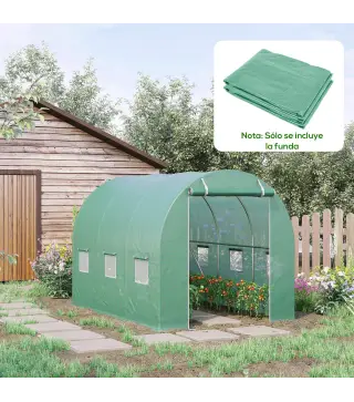 Plásticos para Invernaderos 3x2x2 m Cubierta de Repuesto para Invernadero de Polietileno con 6 Ventanas y Puerta Enrollable Prot