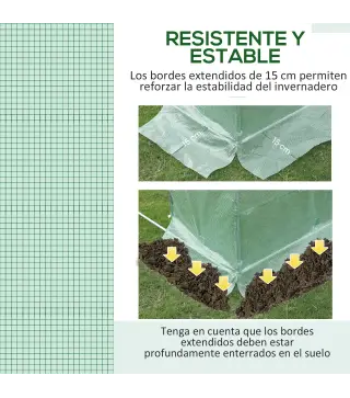 Plásticos para Invernaderos 3x2x2 m Cubierta de Repuesto para Invernadero de Polietileno con 6 Ventanas y Puerta Enrollable Prot