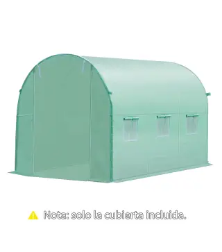 Plásticos para Invernaderos 3x2x2 m Cubierta de Repuesto para Invernadero de Polietileno con 6 Ventanas y Puerta Enrollable Prot
