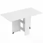 Mesa Plegable de Comedor con Ruedas Alas Abatibles y Estantes para 4-6 Personas 75x140x74 cm Blanco