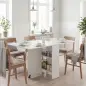Mesa Plegable de Comedor con Ruedas Alas Abatibles y Estantes para 4-6 Personas 75x140x74 cm Blanco