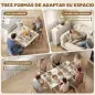 Mesa Plegable de Comedor con Ruedas Alas Abatibles y Estantes para 4-6 Personas 75x140x74 cm Blanco