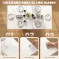 Mesa Plegable de Comedor con Ruedas Alas Abatibles y Estantes para 4-6 Personas 75x140x74 cm Blanco