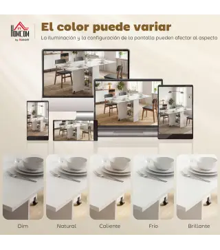 Mesa Plegable de Comedor con Ruedas Alas Abatibles y Estantes para 4-6 Personas 75x140x74 cm Blanco