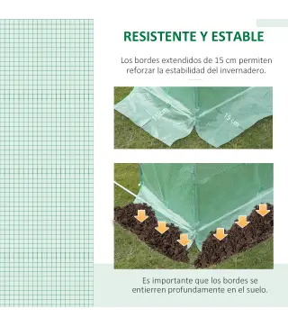 Cubierta de Repuesto para Invernadero 600x300x200cm Tipo Túnel Carpa de Invernadero con 12 Ventanas Verde