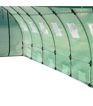 Cubierta de Repuesto para Invernadero 600x300x200cm Tipo Túnel Carpa de Invernadero con 12 Ventanas Verde