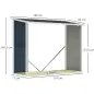 Casetilla para Leña Acero Galvanizado Cobertizo Leñero de Almacenamiento de Troncos con Techo Inclinado para Jardín Terraza Exte