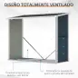 Casetilla para Leña Acero Galvanizado Cobertizo Leñero de Almacenamiento de Troncos con Techo Inclinado para Jardín Terraza Exte