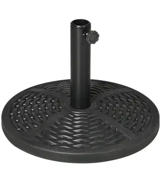 Soporte para Parasol con Relleno de Cemento Peso 9,5 kg para Poste de Parasol de Ø38/48 mm Negro