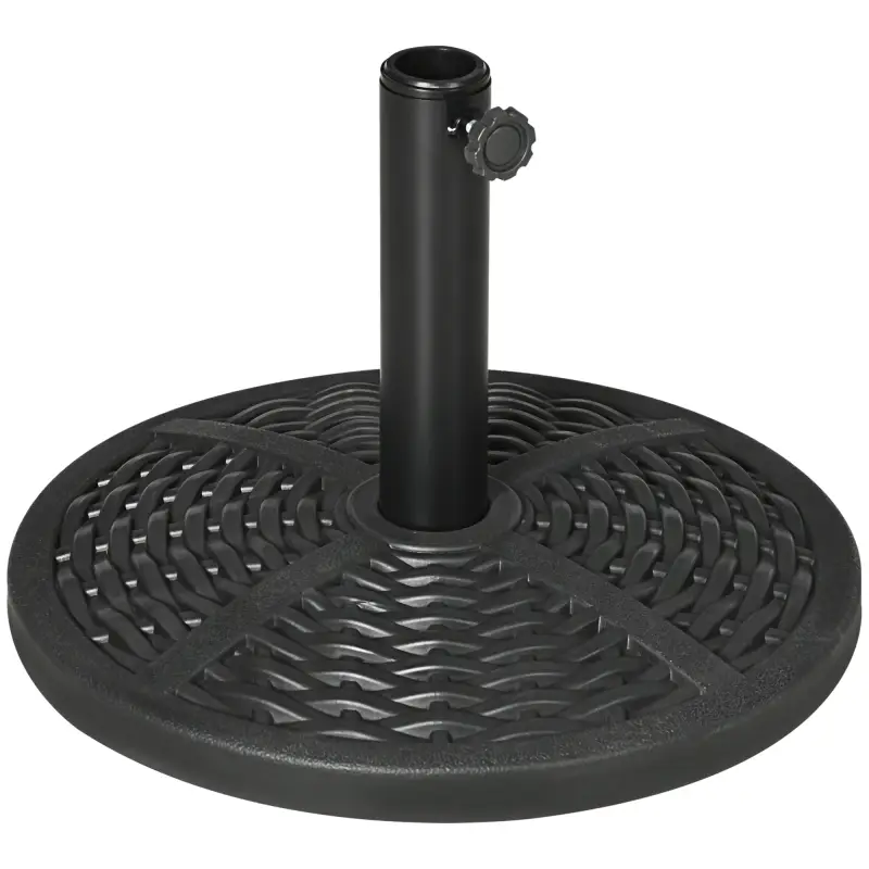 Soporte para Parasol con Relleno de Cemento Peso 9,5 kg para Poste de Parasol de Ø38/48 mm Negro
