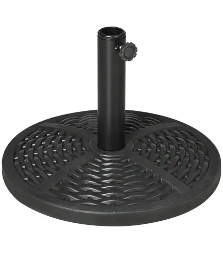 Soporte para Parasol con Relleno de Cemento Peso 9,5 kg para Poste de Parasol de Ø38/48 mm Negro