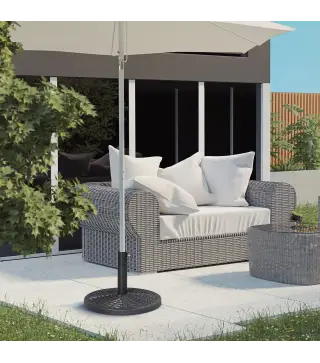 Soporte para Parasol con Relleno de Cemento Peso 9,5 kg para Poste de Parasol de Ø38/48 mm Negro