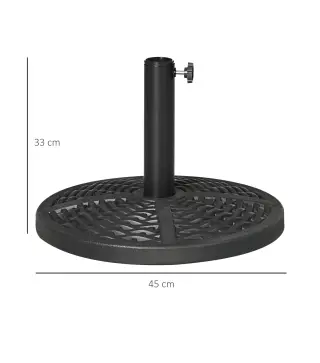 Soporte para Parasol con Relleno de Cemento Peso 9,5 kg para Poste de Parasol de Ø38/48 mm Negro
