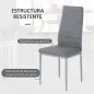 Juego Mesa de Comedor y 4 Sillas Conjunto de Muebles de 5 Piezas Mesa Redonda Ø90x75 cm y 4 Sillas 42x52x96 cm Gris