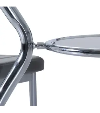 Juego Mesa de Comedor y 4 Sillas Conjunto de Muebles de 5 Piezas Mesa Redonda Ø90x75 cm y 4 Sillas 42x52x96 cm Gris