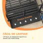 Jaula para Perros con Soporte de Cuenco Bandeja Extraíble Ruedas y Puerta Doble Desmontable 92x62x73 cm Negro