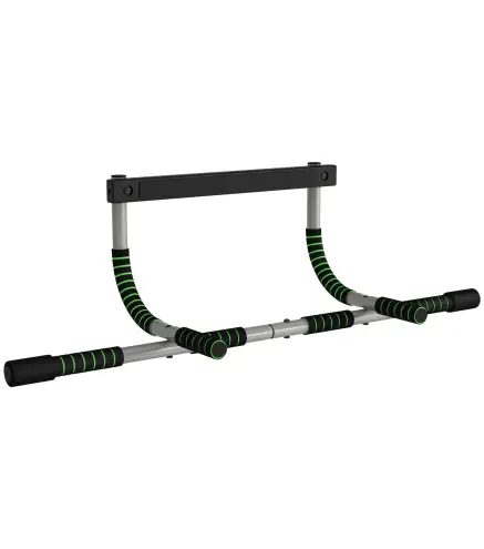 Barra de Dominadas Multifuncional Barra de Dominadas de Pared con Mangos Antideslizantes Carga 110 kg Gris y Negro