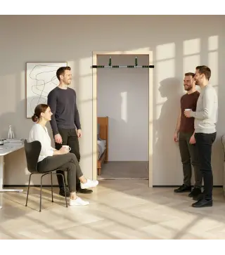 Barra de Dominadas Multifuncional Barra de Dominadas de Pared con Mangos Antideslizantes Carga 110 kg Gris y Negro