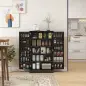 Armario Despensa Cocina con 2 Puertas y 16 Estantes Alacena Moderna con Estantes Ajustables 60x30x104cm Negro