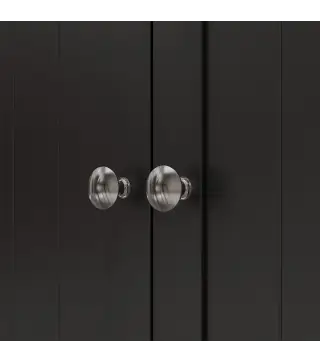 Armario Despensa Cocina con 2 Puertas y 16 Estantes Alacena Moderna con Estantes Ajustables 60x30x104cm Negro