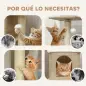Árbol Rascador para Gatos de Borreguito de 140 cm con 2 Cuevas Plataformas Bolas Colgantes y Poste de Sisal Marrón Claro