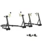Caballete de Moto Carga 390 kg Soporte Delantero y Trasera Universal Elevador de Moto de Acero con Ruedas Negro